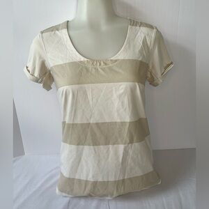 Lululemon Striped Cream and Tan Women's Top